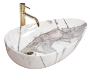 Умывальник REA GRETA 65 THUNDER SHINY накладной мрамор