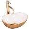 Умывальник REA SOFIA MINI GOLD WHITE накладной