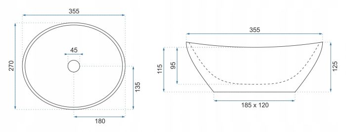 Умывальник REA SOFIA MINI GOLD WHITE накладной