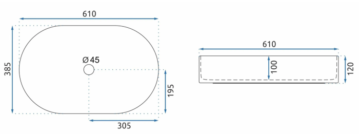 Умывальник REA NADIA 60 WHITE белый накладной