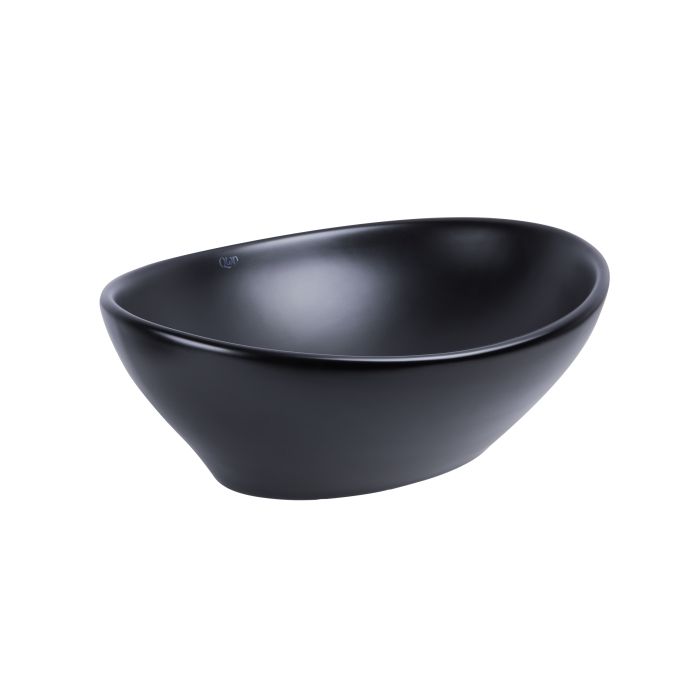 Раковина Qtap Dove 410х335х145 Matt black с донным клапаном QT063078MBMB