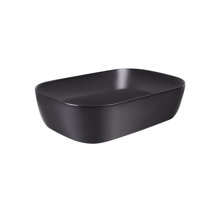 Раковина Qtap Robin 610х400х145 Matt black с донным клапаном QT132143PMBMB