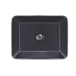 Раковина Qtap Tern 480х370х135 Matt black с донным клапаном QT172074MBMB