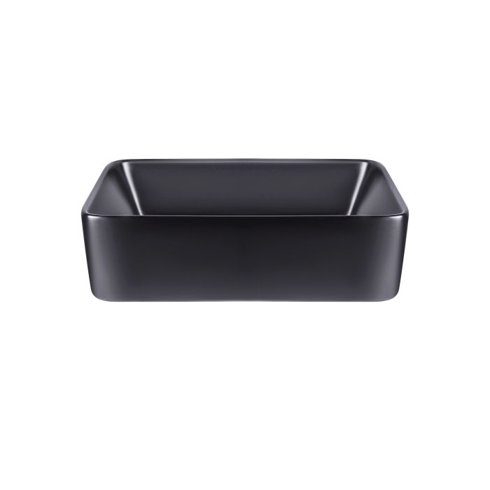 Раковина Qtap Tern 480х370х135 Matt black с донным клапаном QT172074MBMB