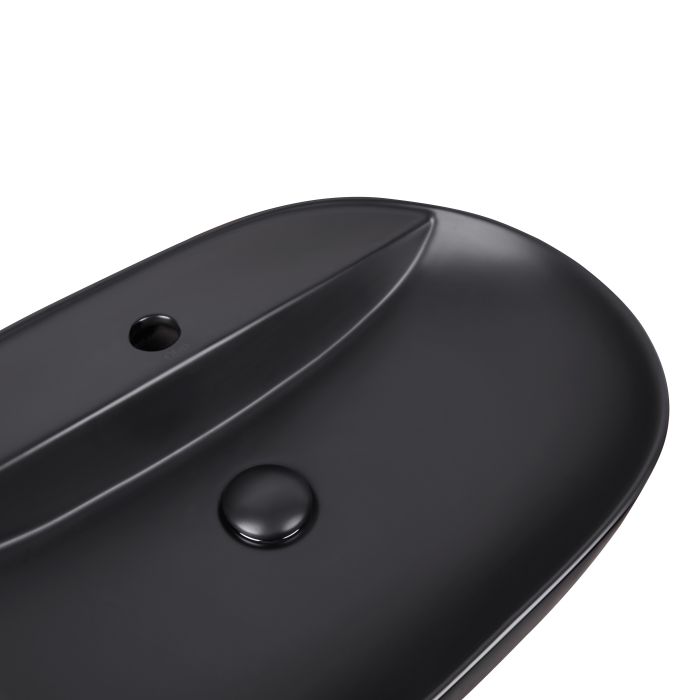 Раковина Qtap Scorpio 610x400x120 Matt black с донным клапаном QT142203MBMB