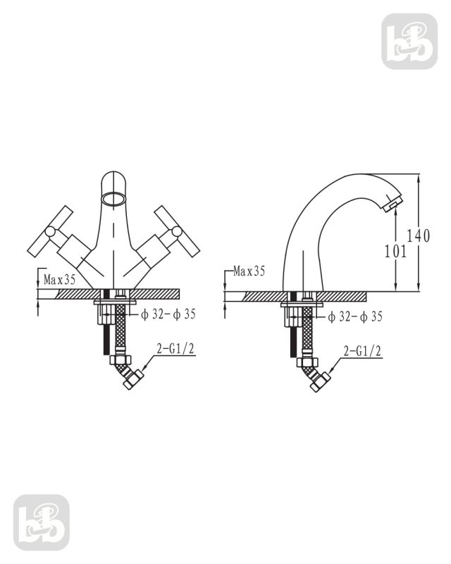 RALSKO смеситель для биде, хром, 1,2