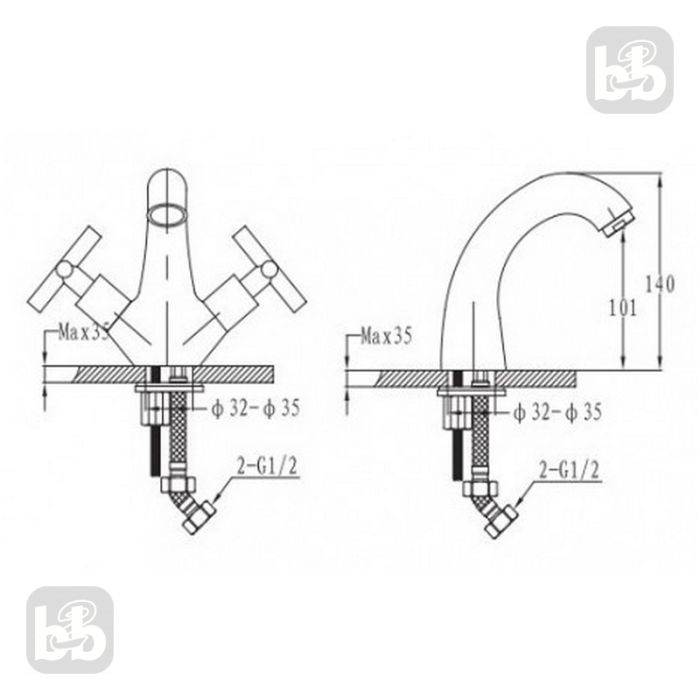 RALSKO NEW смеситель для биде, хром, 1,2