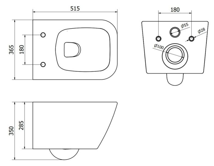 Подвесной унитаз MEXEN MADOX WHITE SLIM белый