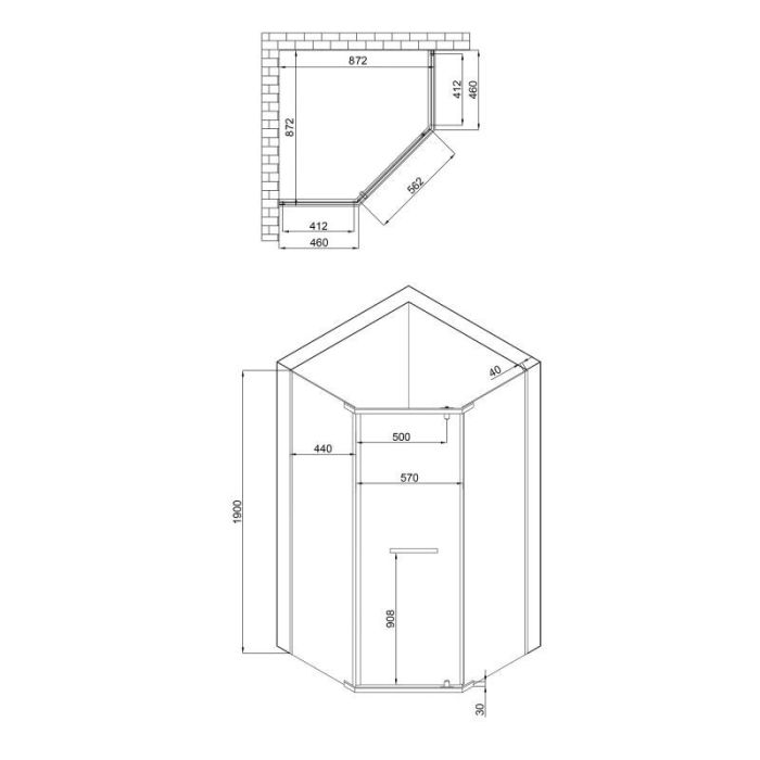 Душевая кабина Lidz Dozorca 90x90 см квадратная, прозрачное стекло 6 мм (без поддона)