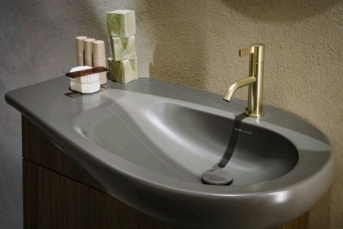 Смеситель для умывальника Kartell H3113310901001 PVD Inox LAUFEN