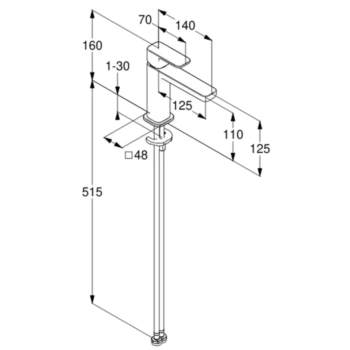 Змішувач для умивальника Renon 110 DN 15 422895375 білий matt Kludi