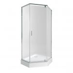 Набор Qtap душевая кабина Scorpio CRM10995-AC6 Clear 2120x900x900 мм + поддон Diamond 309912 90x90x12 см с сифоном.