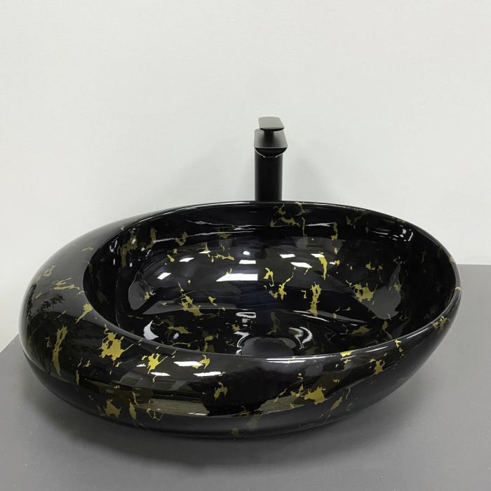 Умывальник VBI RICCIA BLACK MARMO GLOSSY накладной