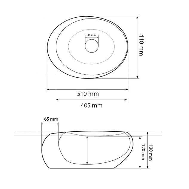Умывальник VBI RICCIA BLACK MARMO GLOSSY накладной