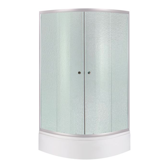 Душевая кабина Latwa SC90x90.SAT.MID.FR полукруглая, стекло Frost 4 мм + Душевой поддон KAPIELKA ST90x90x26, с панелью Lidz