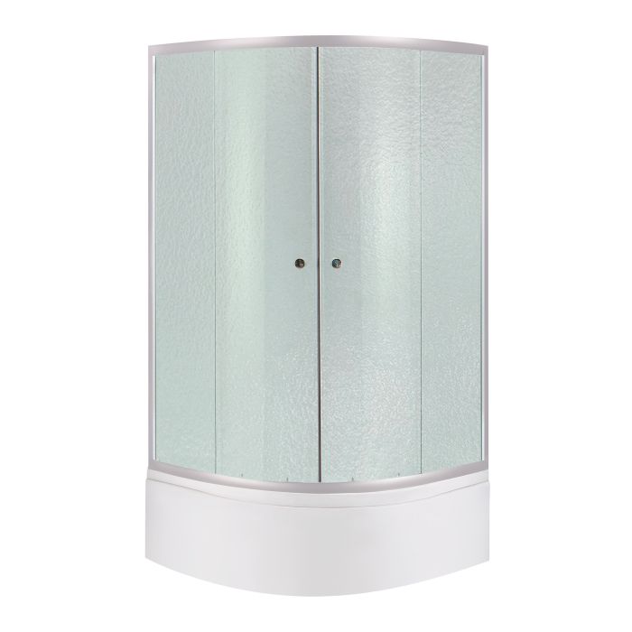 Душевая кабина Latwa SC90x90.SAT.HIGH.FR полукруглая, стекло Frost 4 мм + Душевой поддон KAPIELKA ST90x90x41, с панелью Lidz
