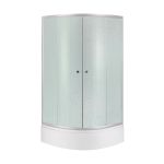 Душова кабіна Lidz Latwa 80x80 напівкругла, матове скло 4 мм + піддон Kapielka 29 см з панеллю