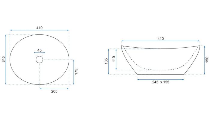 Умывальник REA SOFIA WHITE белый накладной