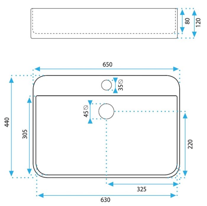 Умивальник REA VERONA WHITE білий накладний
