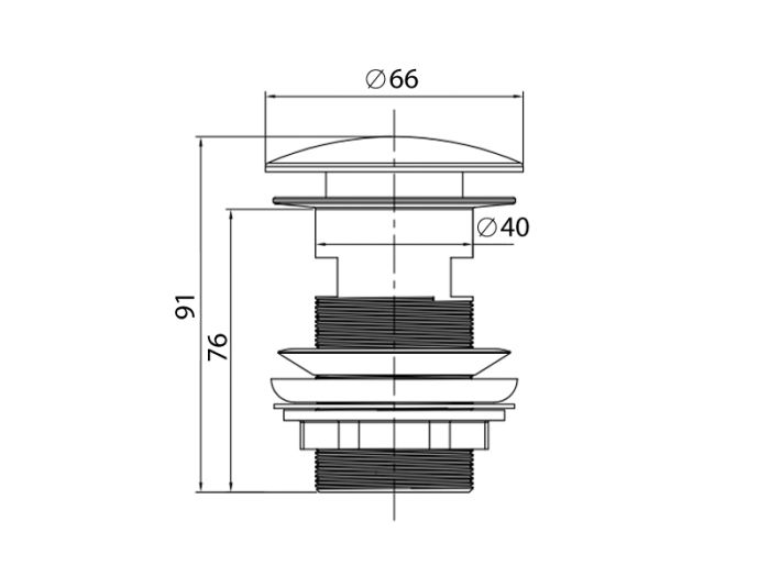 Донний клапан з переливом ASIGNATURA, чорний