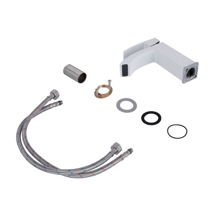 Змішувач для раковини Qtap Swan Cascada QTSWA270CRW45568 Chrome/White