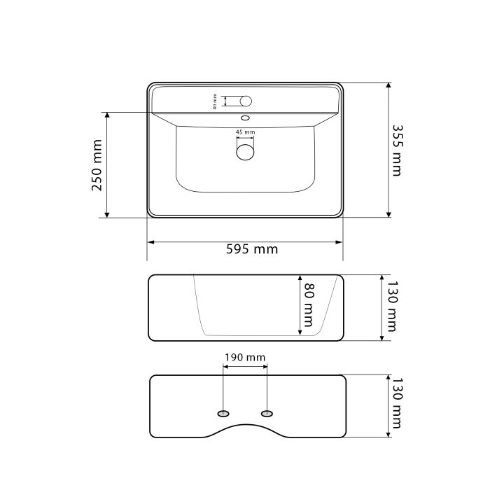 Умивальник VBI PADUA 60 WHITE накладний підвісний