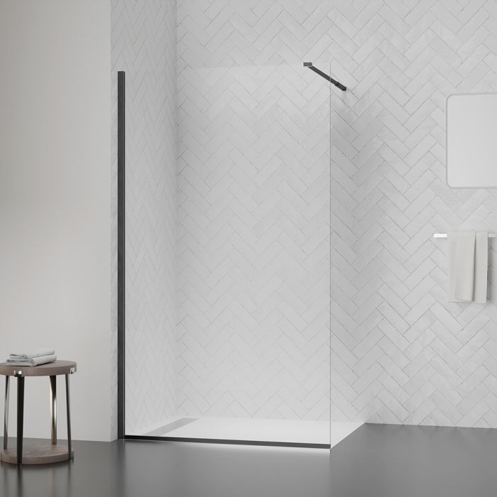 Душова перегородка Qtap Walk-In Standard BLM209.C8 90х200 см, скло Clear 8 мм, покриття CalcLess