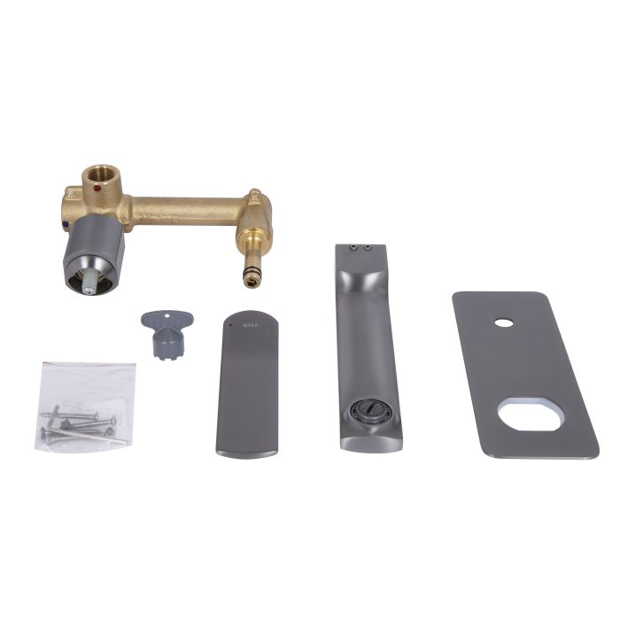 Смеситель для раковины Qtap Slavonice скрытого монтажа QTSLA273GMB45920 Gunmetal Black PVD