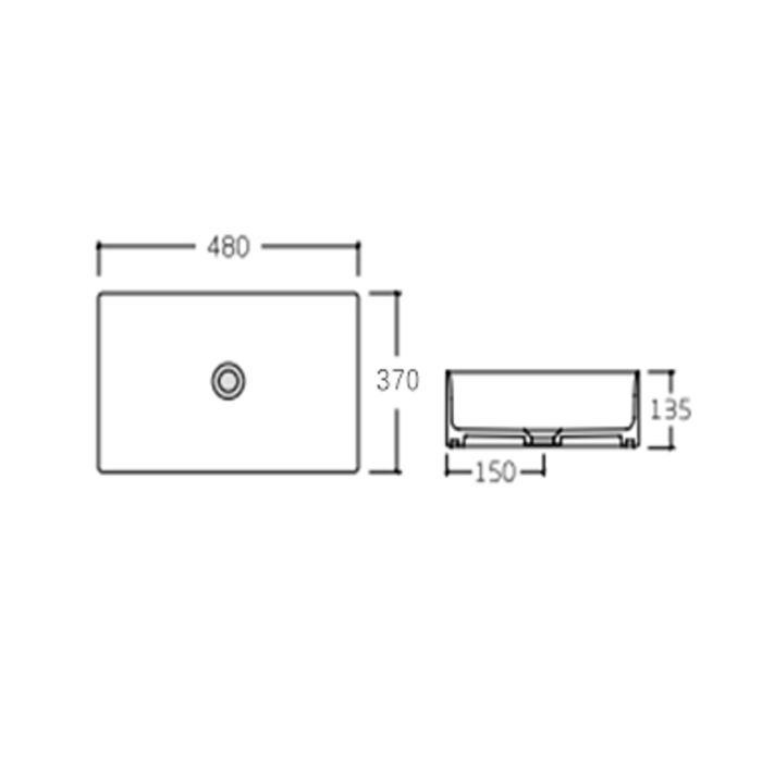 Раковина Qtap Tern 480х370х135 Matt black QT176069MB