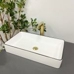 Умывальник VBI TRIEST WHITE BLACK EDGE накладной