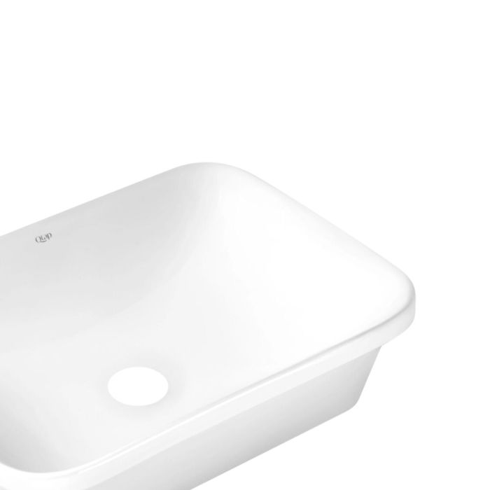 Раковина прямоугольная врезная 500х380х145 мм White + Донный клапан PU02