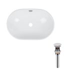 Раковина врезная овальная 590x400x170 мм White + Донный клапан PU02O