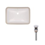 Раковина врезная прямоугольная 530x370x200 мм White + Донный клапан PU02O