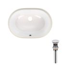Раковина врізна овальна 560x395x195 мм White + Донний клапан PU02O