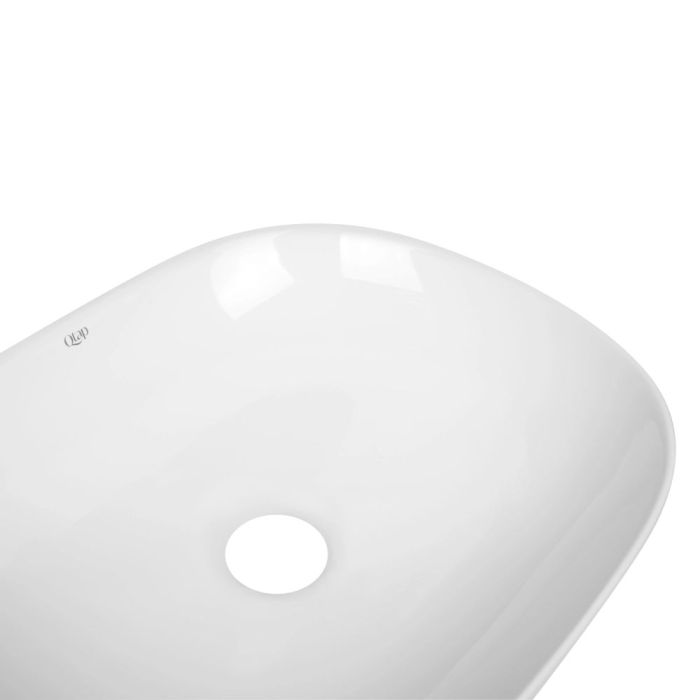 Раковина накладная прямоугольная 465x375x115 мм White + Донный клапан PU02