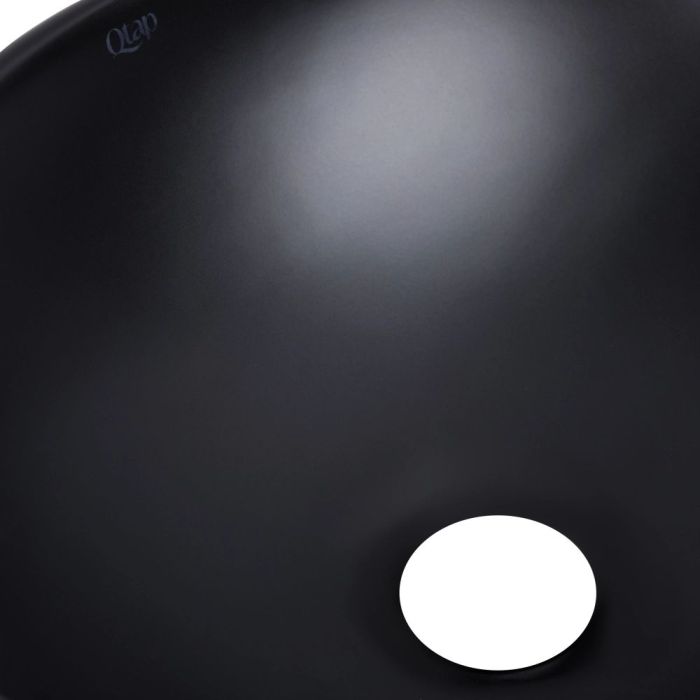 Раковина накладная овальная 410x335x145 мм Matt Black + Донный клапан PU03