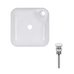 Раковина накладная квадратная 430x430x120 мм White + Донный клапан PU02