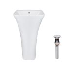 Раковина напольная моноблок 450x435x835 мм White + Донный клапан PU02O