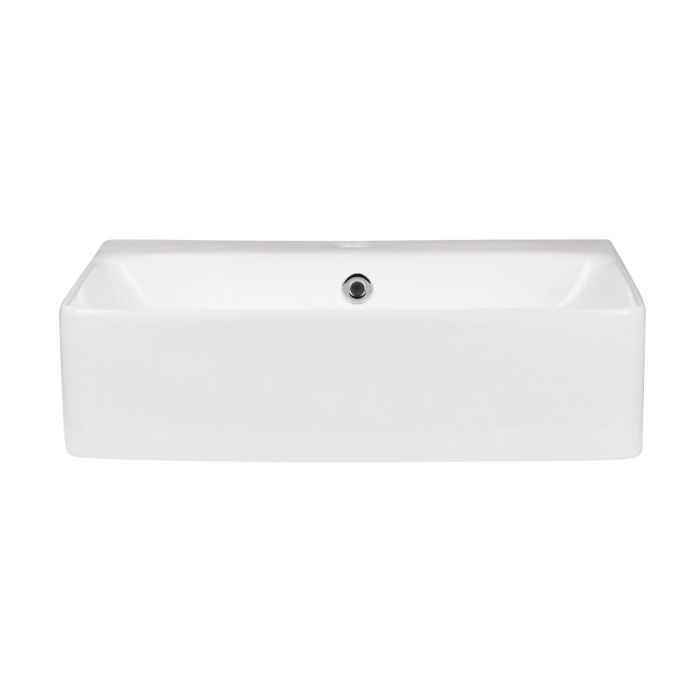 Раковина подвесная/накладная прямоугольная 500х420х130 мм White + Донный клапан PU02O