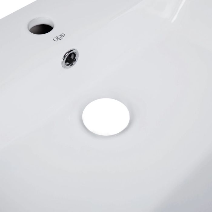 Раковина подвесная прямоугольная 600x420x140 мм White + Донный клапан PU02O