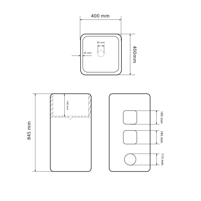Умывальник VBI LUKKA TEZO GLOSSY напольный
