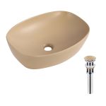 Раковина накладная Qtap Robin 500х380х140 мм, Beige, прямоугольная, с донным клапаном QT04116302SB