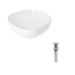 Раковина накладная 400x400x140 мм, White, квадратная + Донный клапан Pop-up PU02