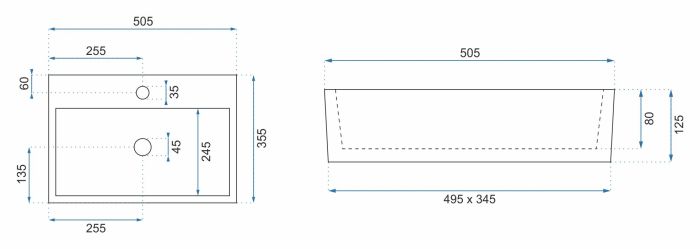Умывальник REA VALERIA N WHITE накладной подвесной