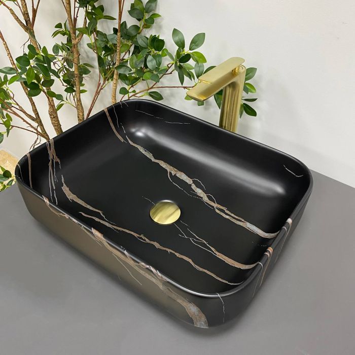 Умивальник VBI PALERMO BLACK STONE MATT накладний