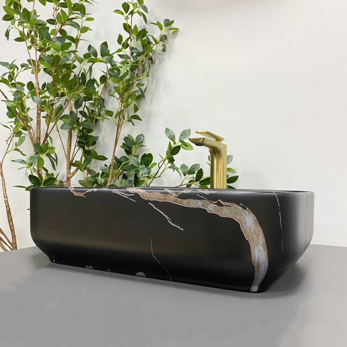 Умивальник VBI PALERMO BLACK STONE MATT накладний