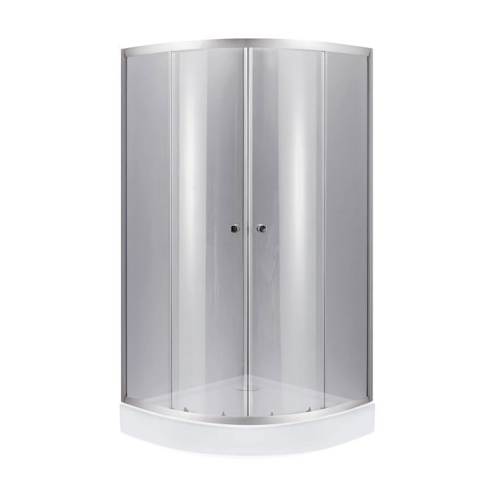 Душевая кабина Lidz Latwa 90x90 полукруглая, тонированное стекло 4 мм + Поддон Kapielka 14 см