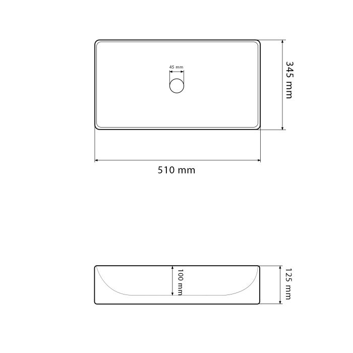 Умивальник VBI LATINA BLACK STONE MATT накладний
