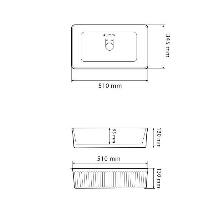 Умивальник VBI BRESCIA WHITE накладний