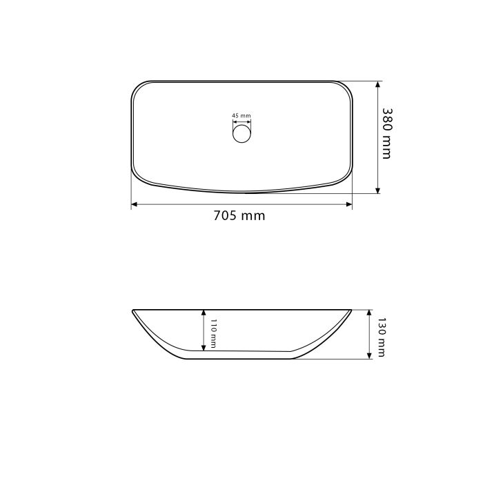 Умивальник VBI SILVI 70 WHITE накладний